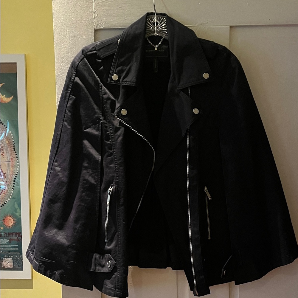 BCBGMaxAzria Black Cape Rain Jacket